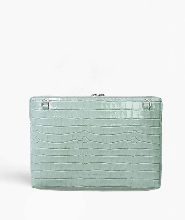 Computertaske 15" Croco Pastell Teal
