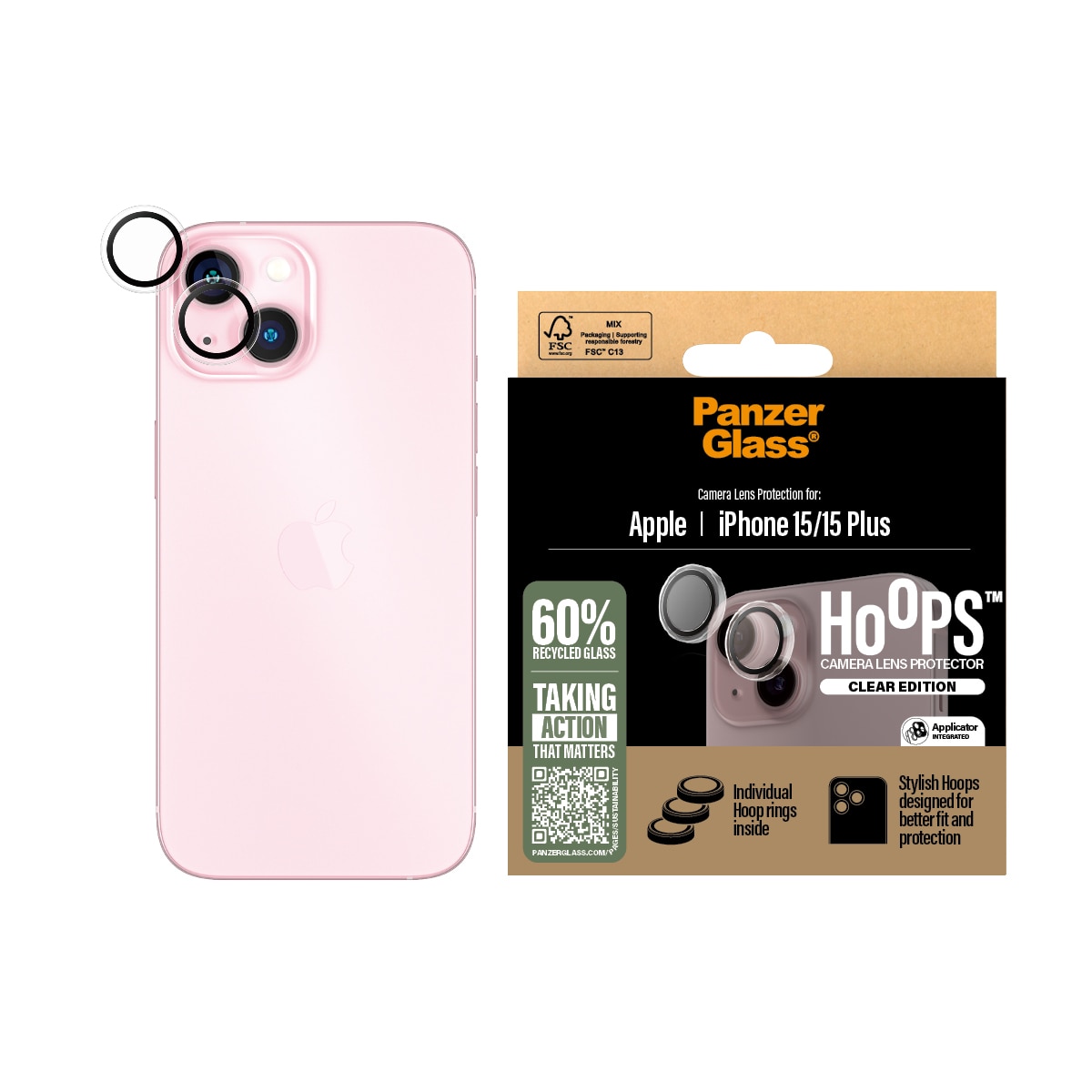 iPhone 15 Hoops Camera Lens Protector Gennemsigtig