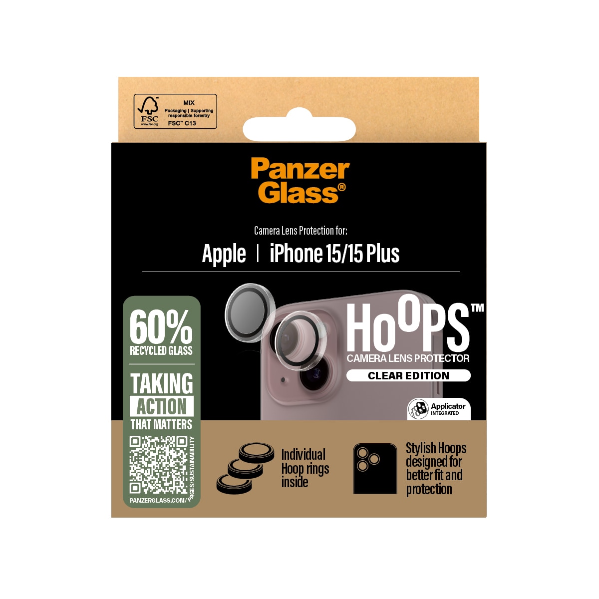 iPhone 15 Hoops Camera Lens Protector Gennemsigtig