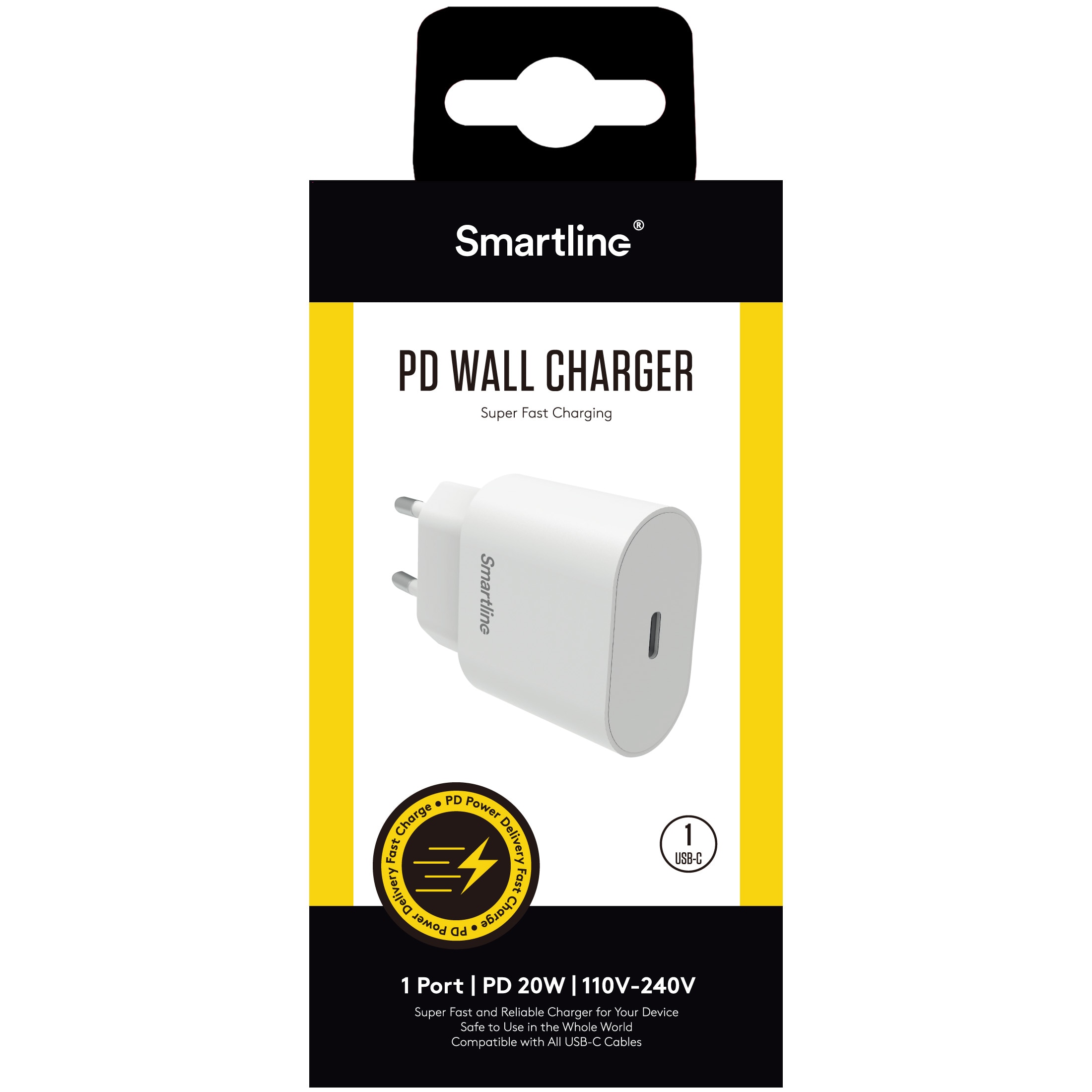 PD Wall Charger 20W USB-C hvid