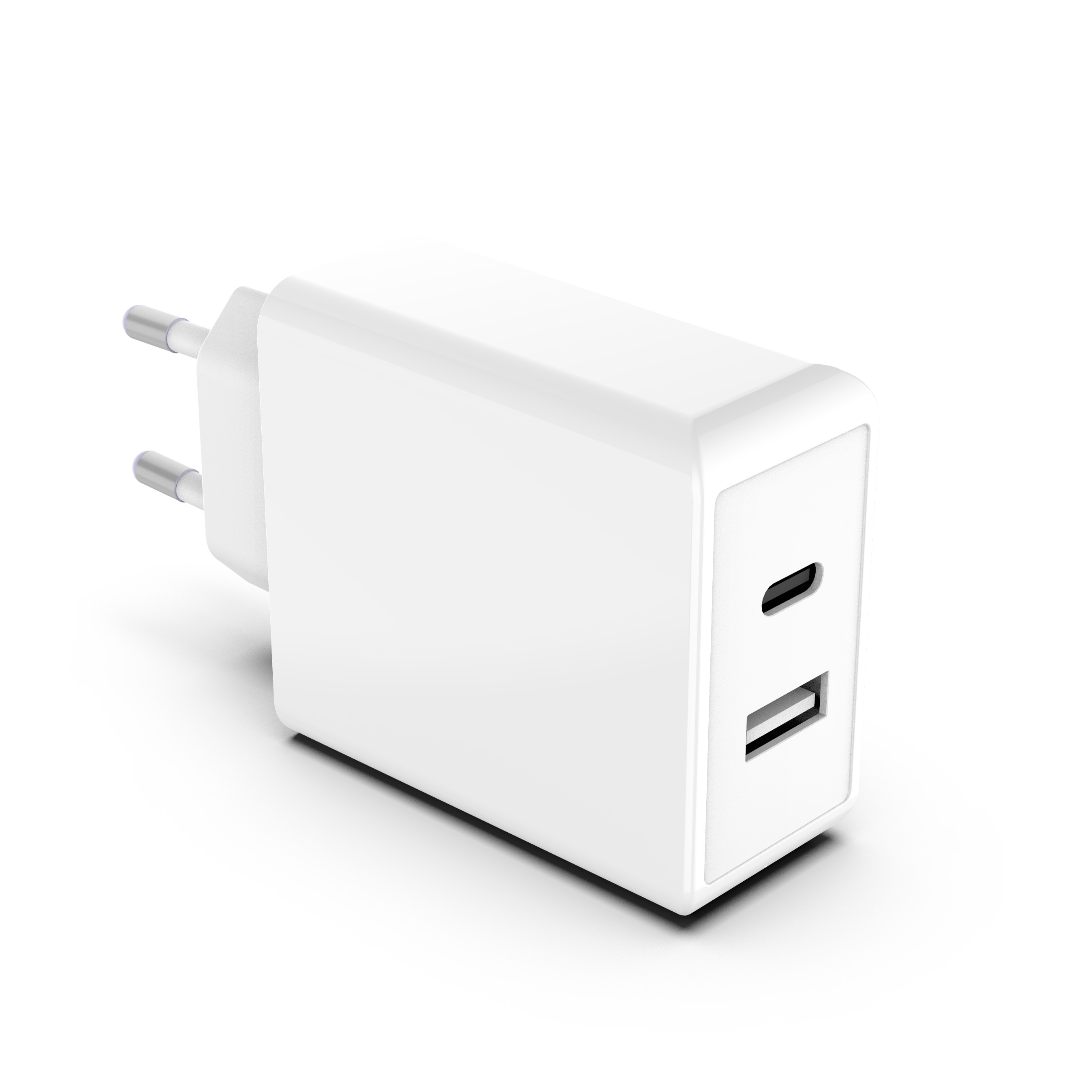 Dual PD Wall Charger 65W USB-C+A hvid