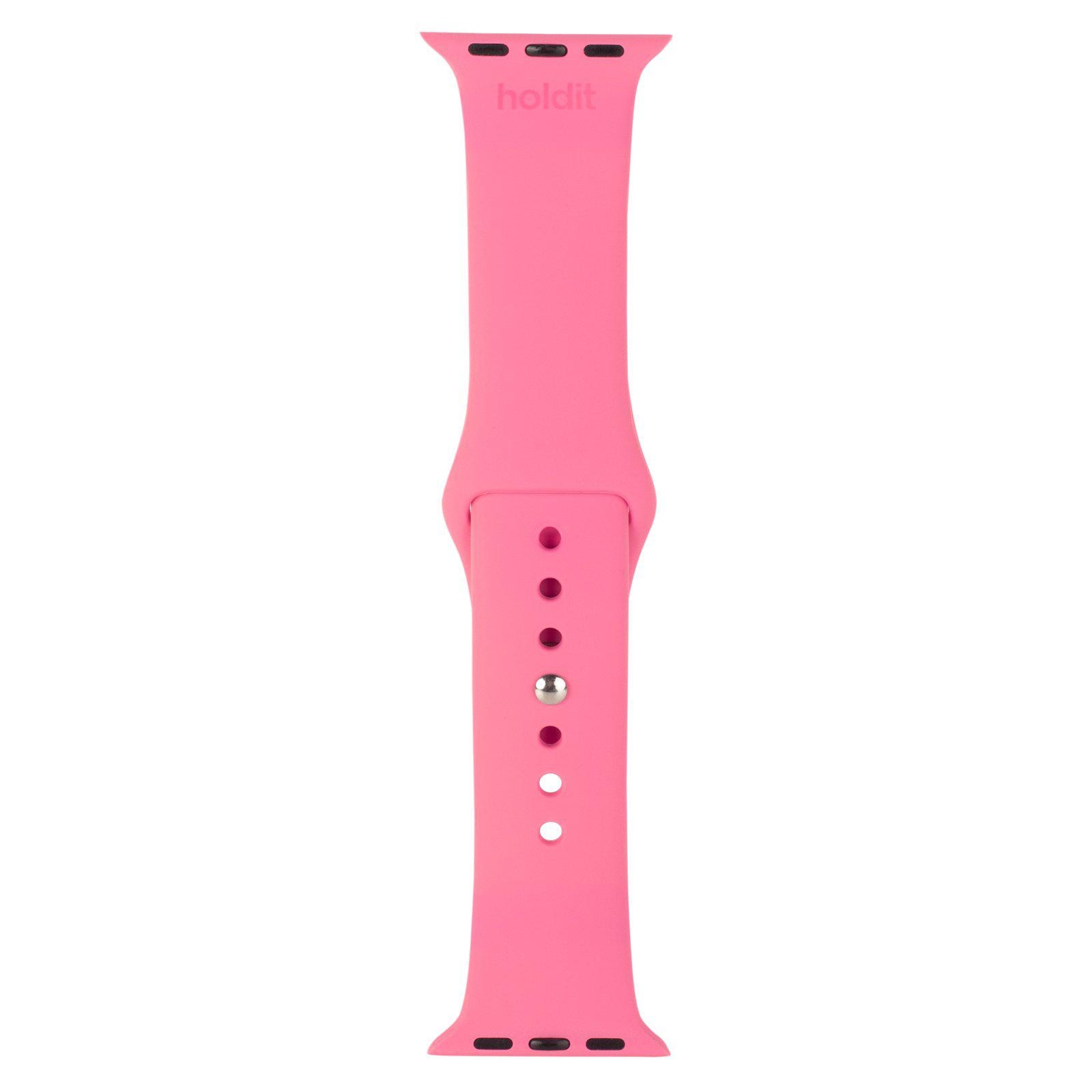 Silikonearmbånd Apple Watch SE 44mm Bright Pink