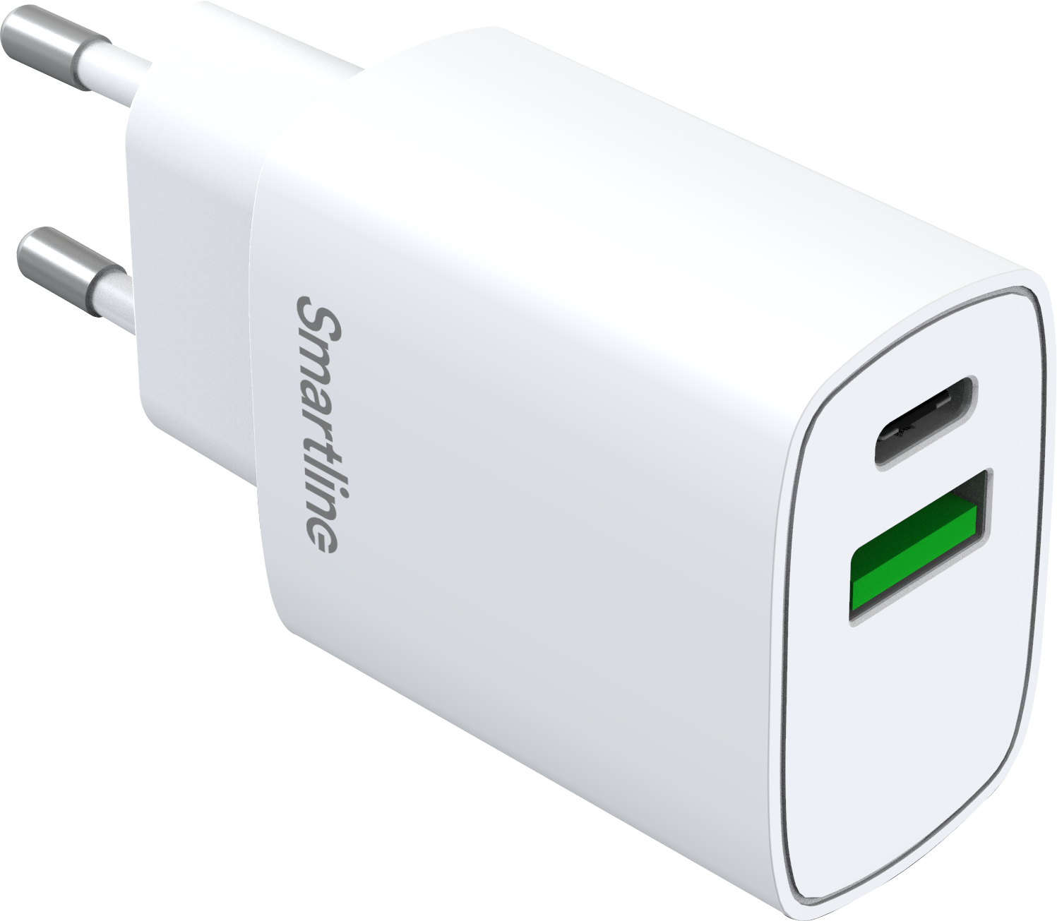 Dual PD Wall Charger 20W USB-C + A hvid