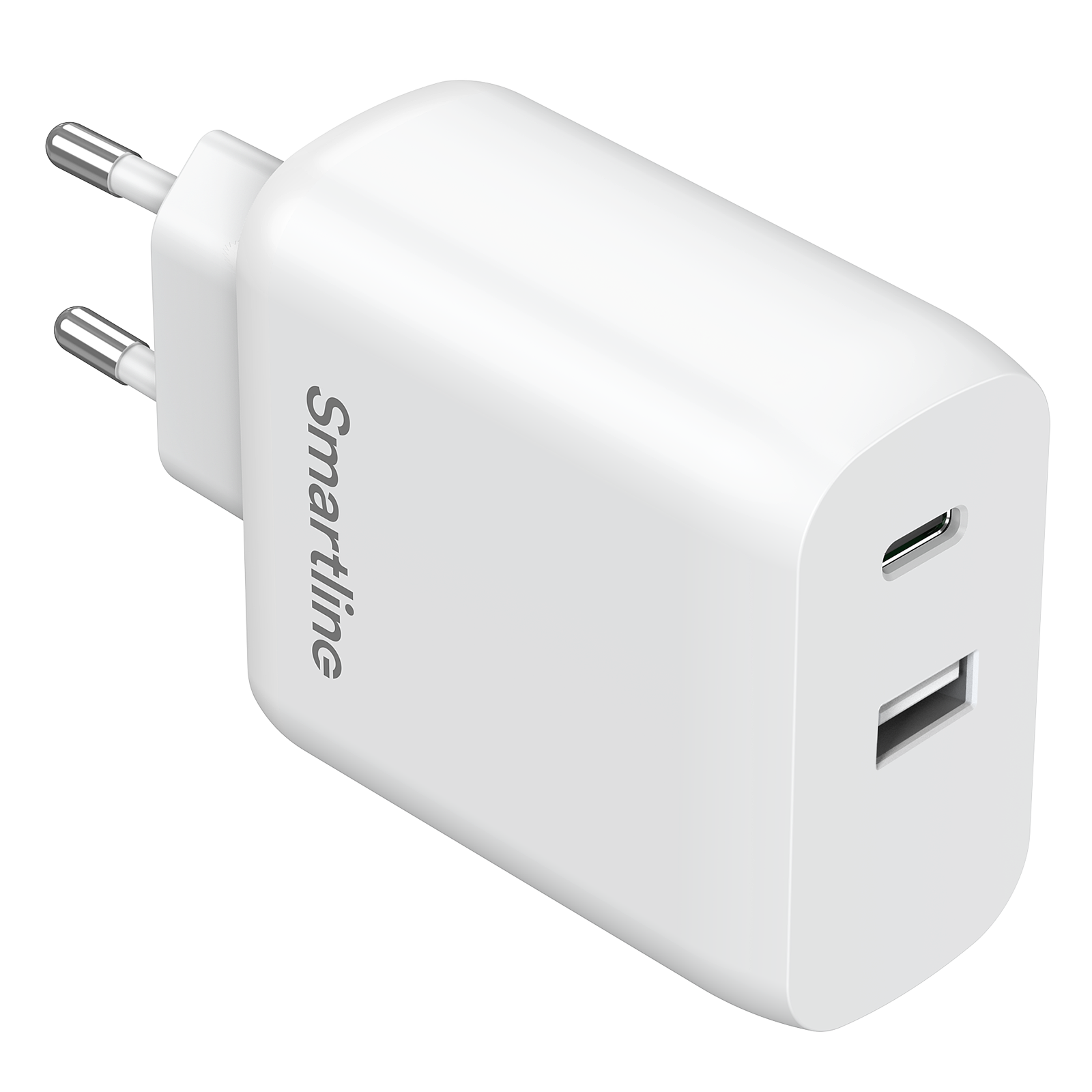 Dual PD Wall Charger GaN 65W USB-C+A hvid