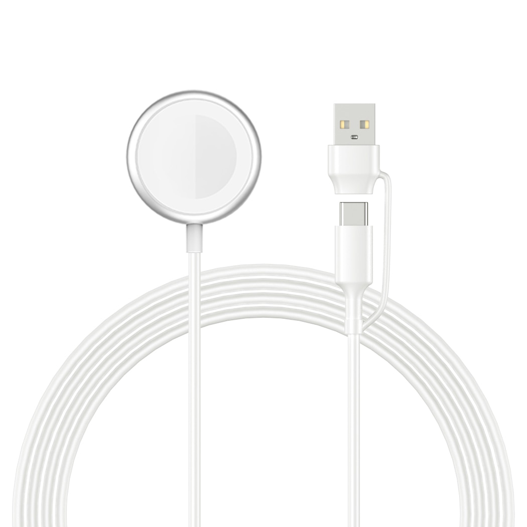 Apple Watch magnetisk opladerkabel USB-C/USB-A 1m 2.5W hvid