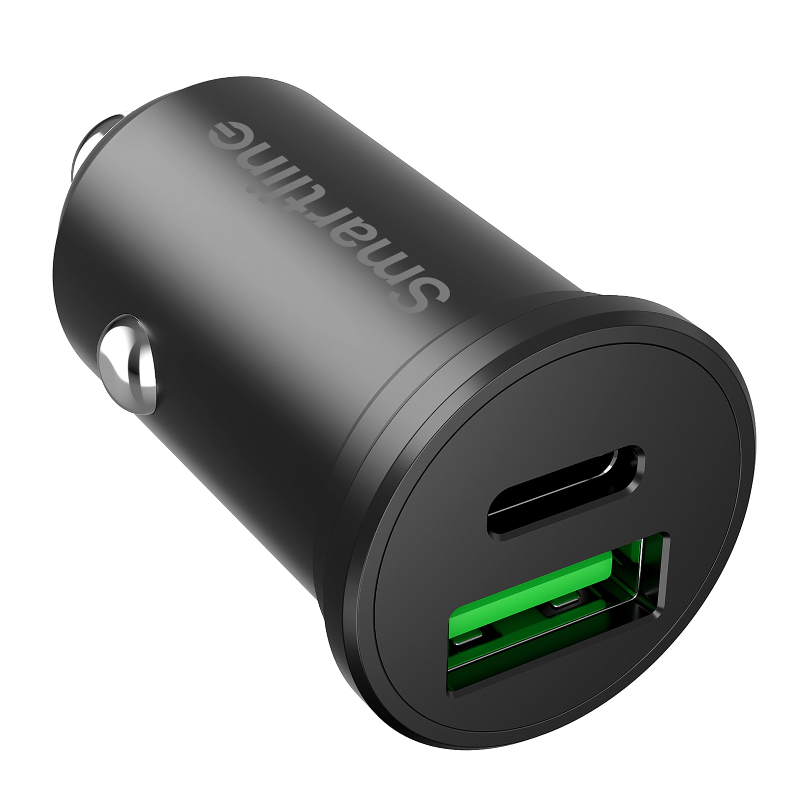 PD Dual Car Charger USB-C + USB-A 45W 12V-24V sort