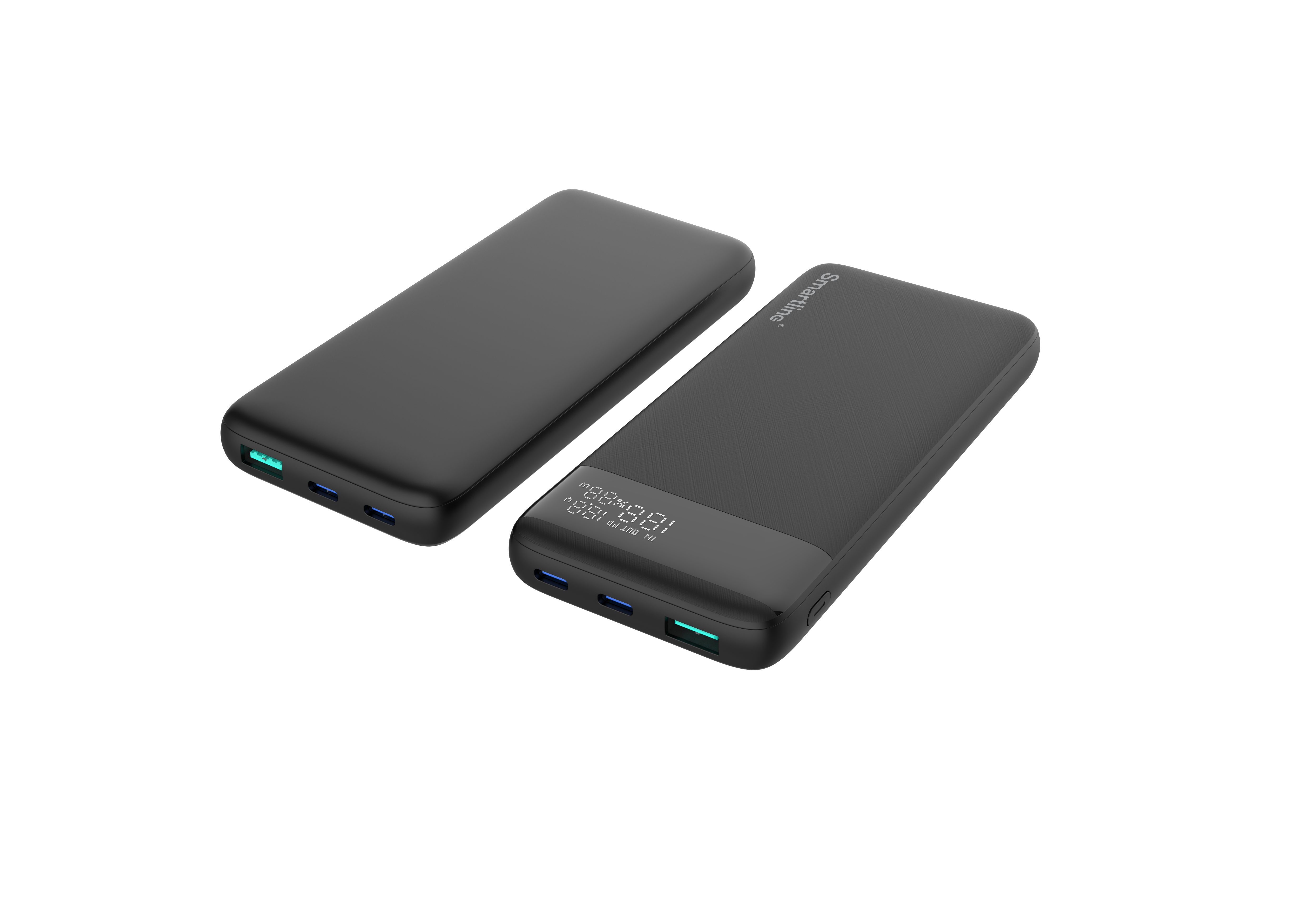 Powerbank 10000 mAh USB-A + 2x USB-C PD 20W Sort