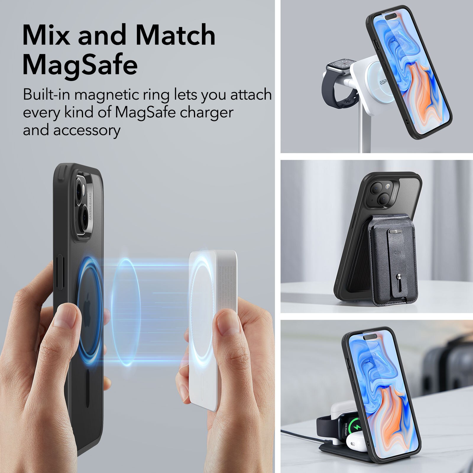 Classic Hybrid HaloLock MagSafe iPhone 15 Plus Sort