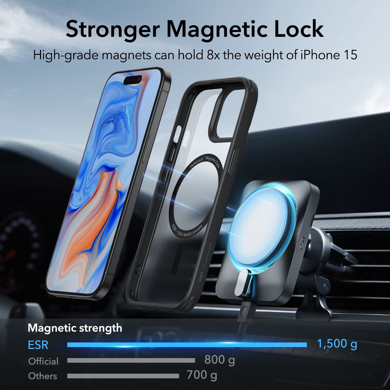 Classic Hybrid HaloLock MagSafe iPhone 15 Plus Sort