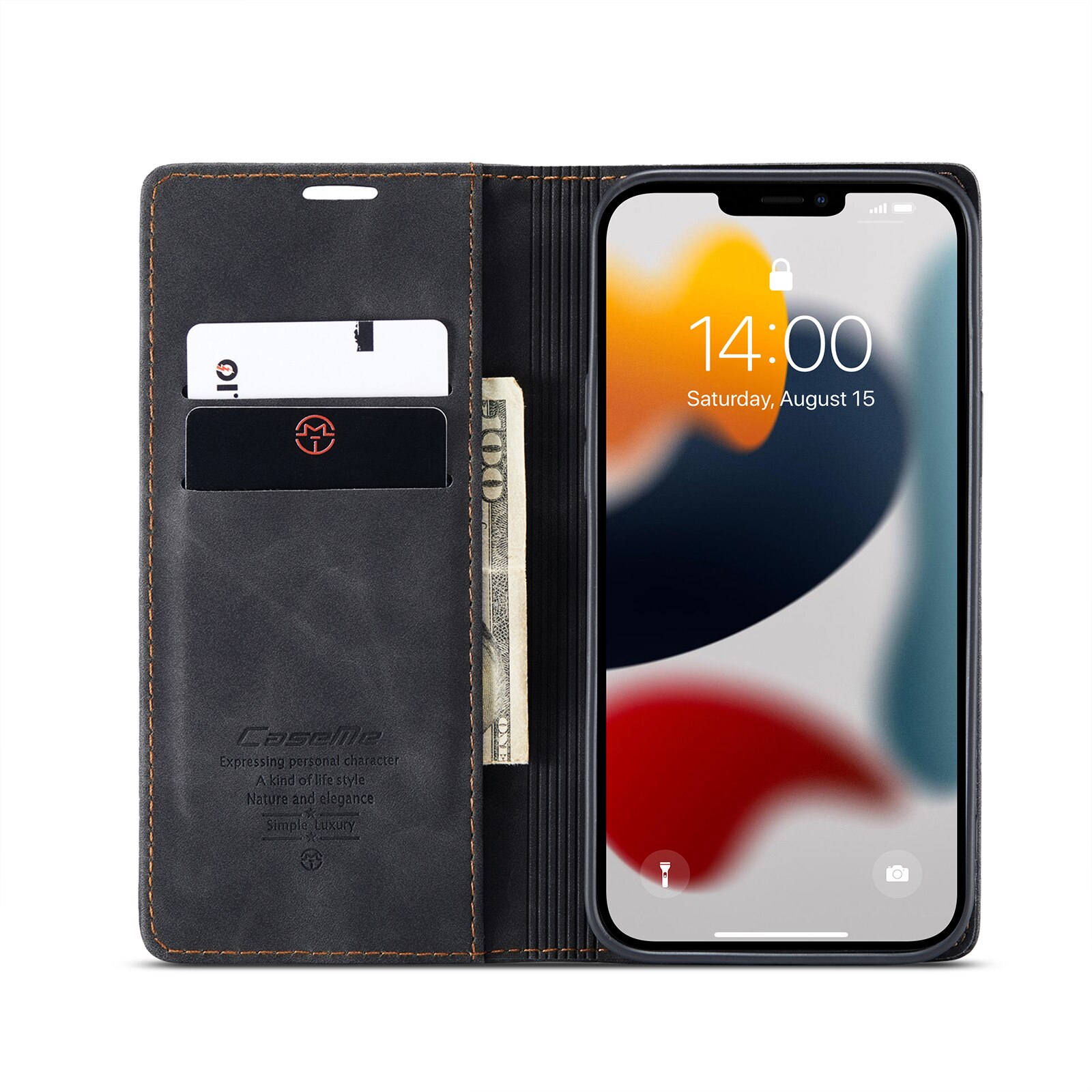 Slim Pung Etui iPhone 13 Pro sort