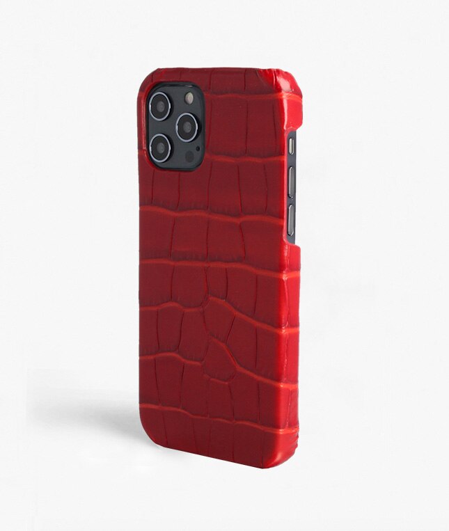 Cover iPhone 12 Pro Max Croco Rød