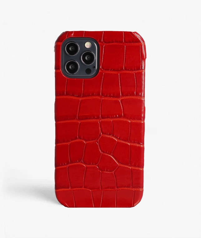 Cover iPhone 12/iPhone 12 Pro Croco Rød