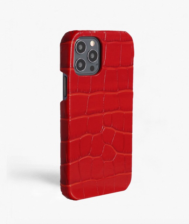 Cover iPhone 12/iPhone 12 Pro Croco Rød