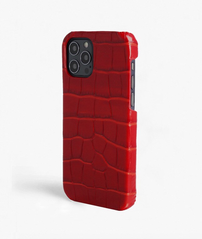 Cover iPhone 12/iPhone 12 Pro Croco Rød