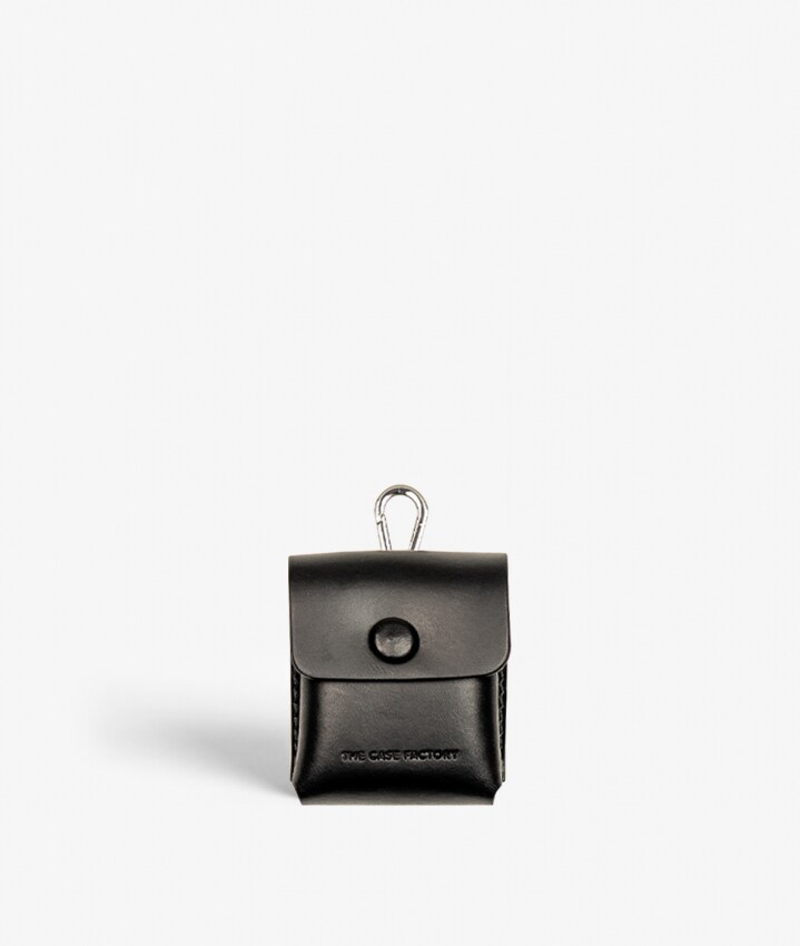 Attachable AirPods Leather Case Vegetable Tanned Black