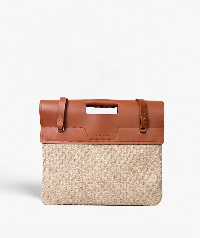 Trend Bag Jute Leather Vegetable Tanned Brun