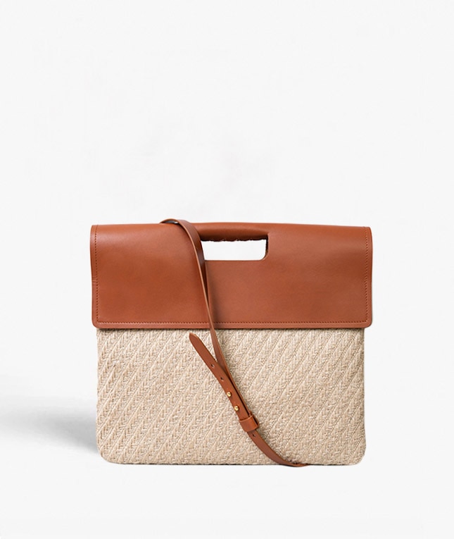 Trend Bag Jute Leather Vegetable Tanned Brun