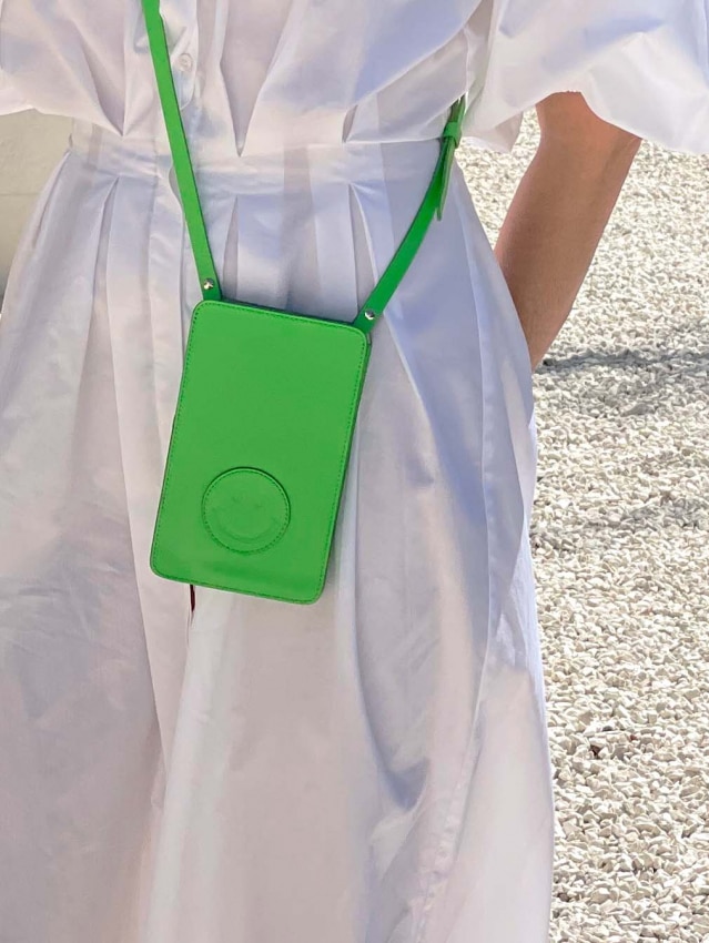 Smart Crossbody Taske Vegetable Tanned Smiley Grøn