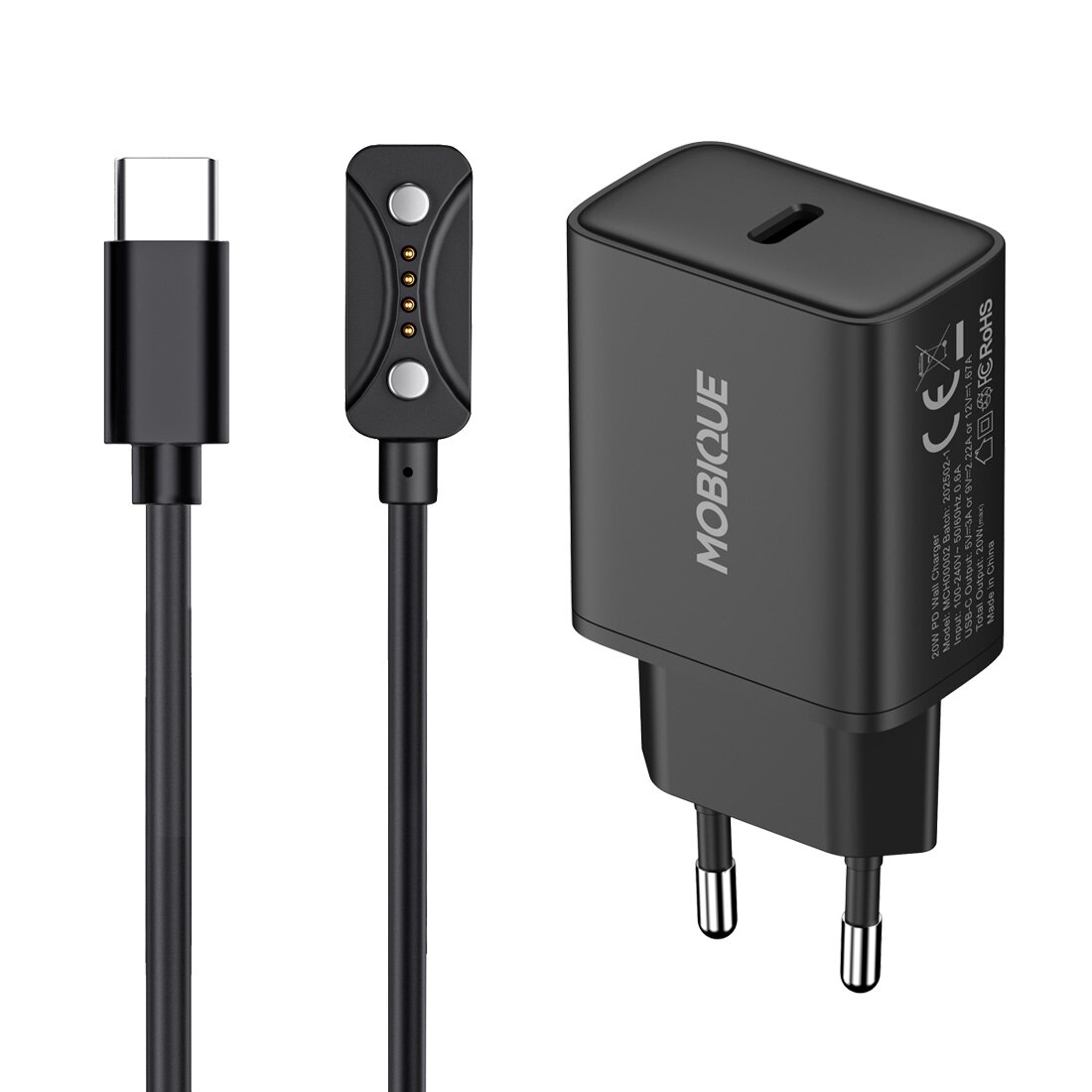 Komplet oplader Polar Pacer Pro kabel og vægoplader 20W Sort