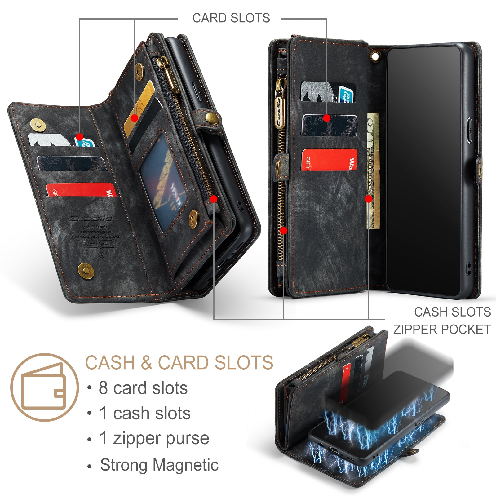 Multi-slot Mobiltaske Samsung Galaxy S9 Grå
