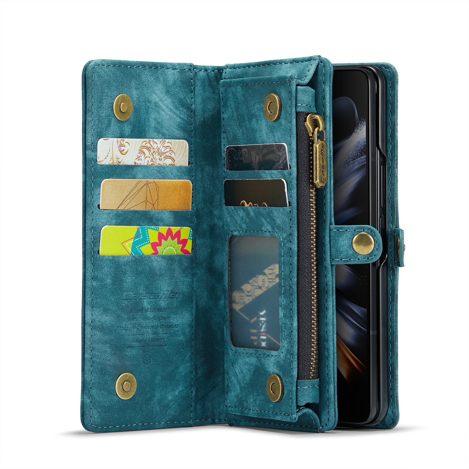 Multi-slot Mobiltaske Samsung Galaxy Z Fold 4 blå