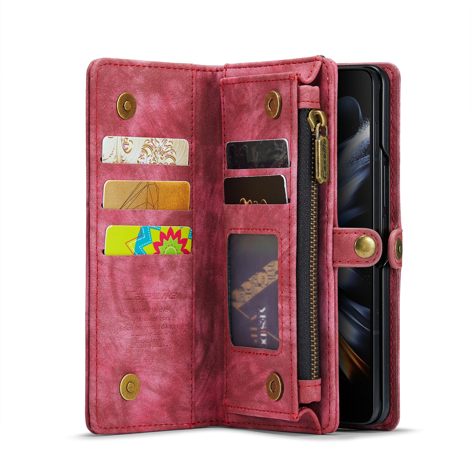 Multi-slot Mobiltaske Samsung Galaxy Z Fold 4 Rød