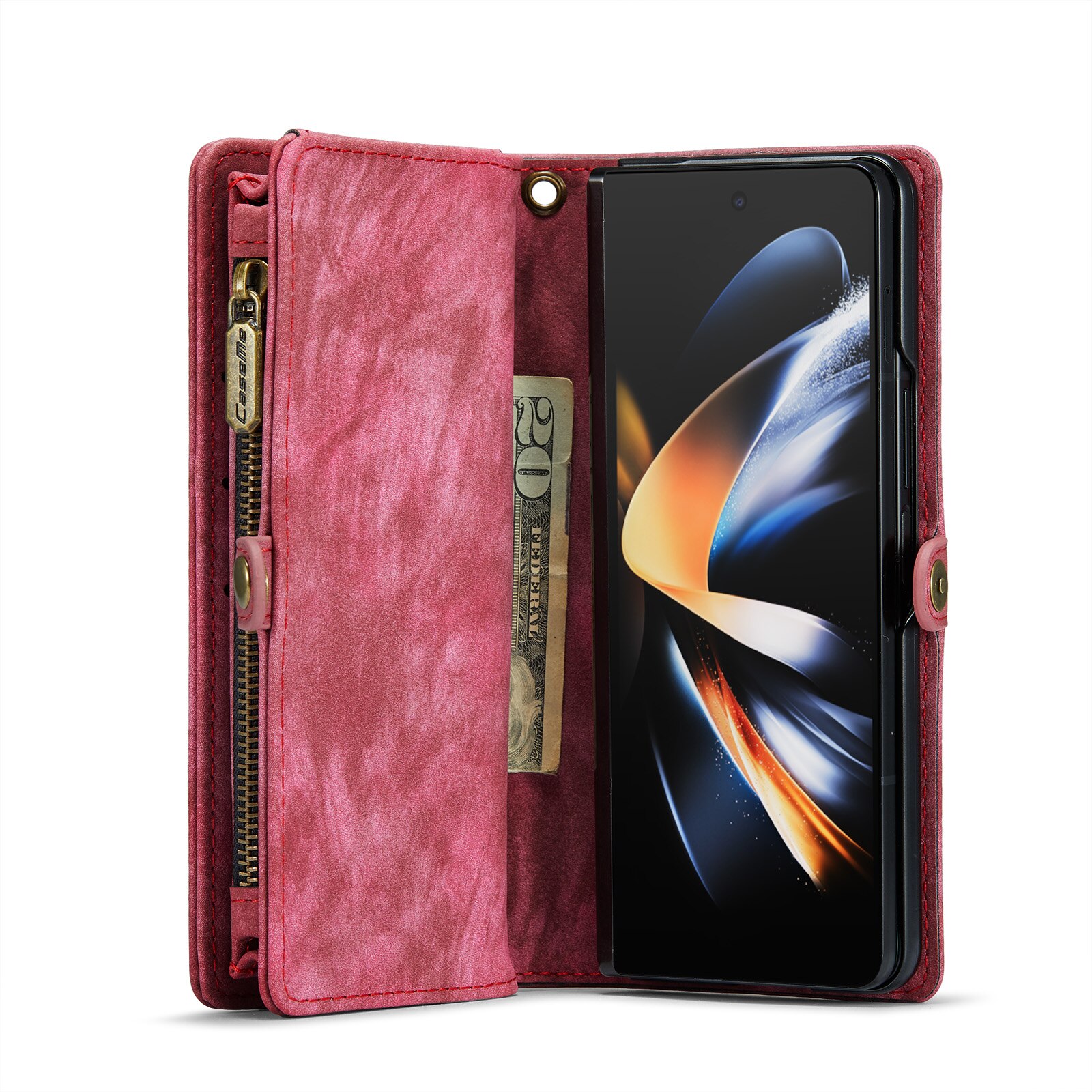 Multi-slot Mobiltaske Samsung Galaxy Z Fold 4 rød