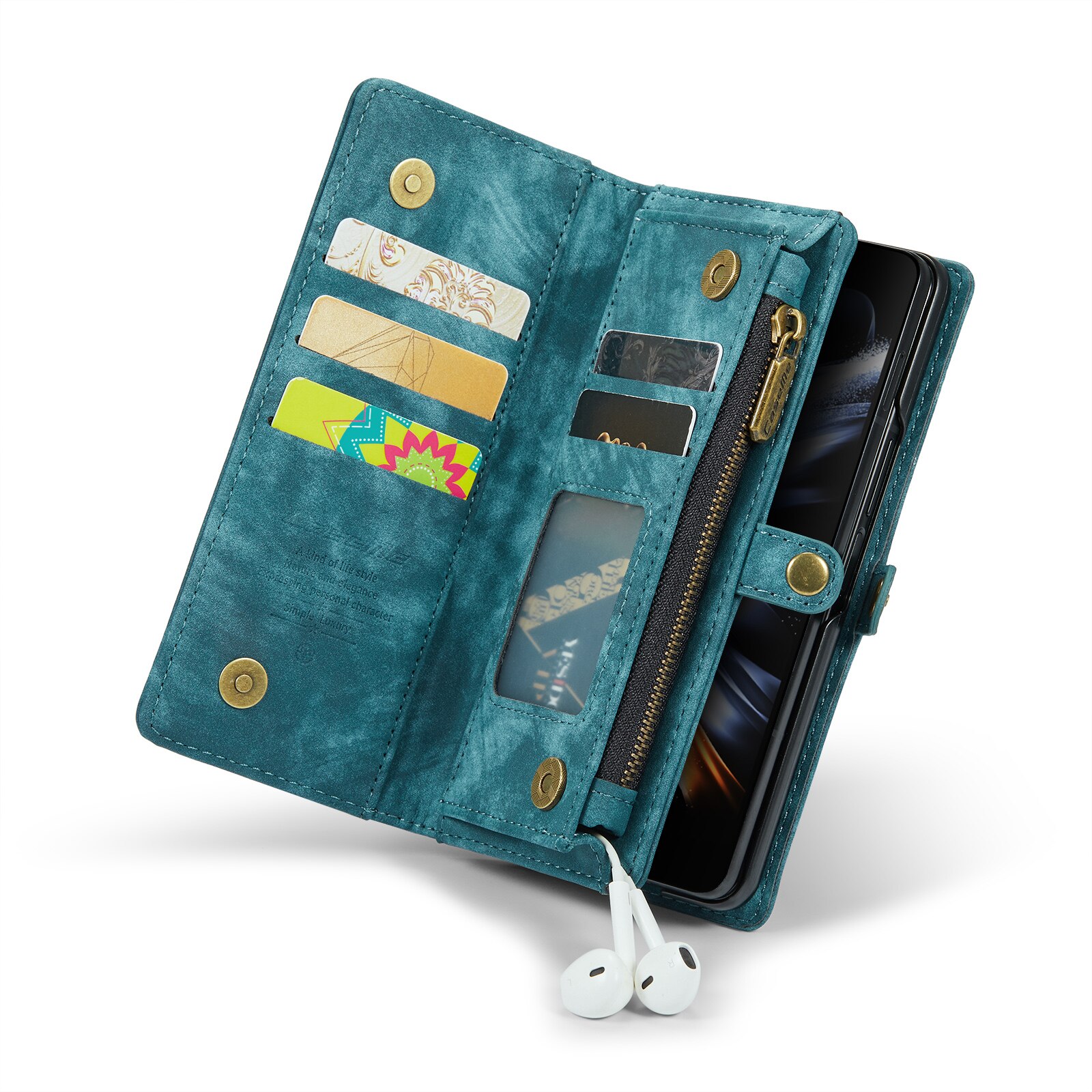 Multi-slot Mobiltaske Samsung Galaxy Z Fold 4 Blå