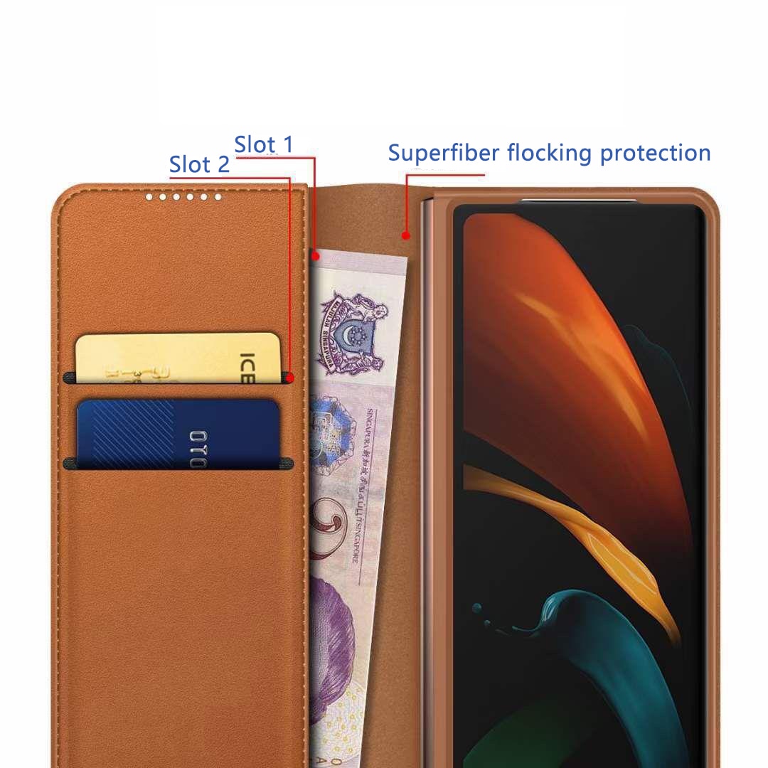 Ægte Læderetui Samsung Galaxy Z Fold 5 cognac