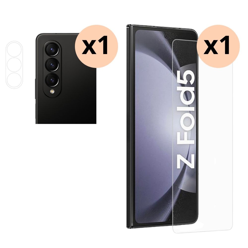 Samsung Galaxy Z Fold 5 Kamerabeskyttelse og Hærdet Glas Skærmbeskytter