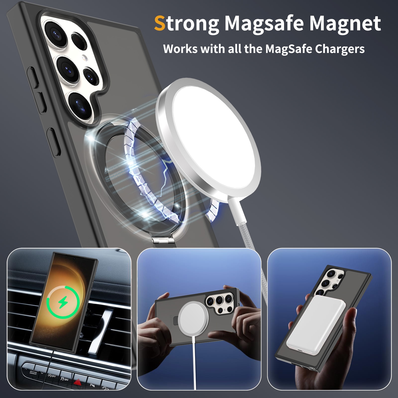 Hybridcover Magnetic Ring Samsung Galaxy S23 Ultra Sort