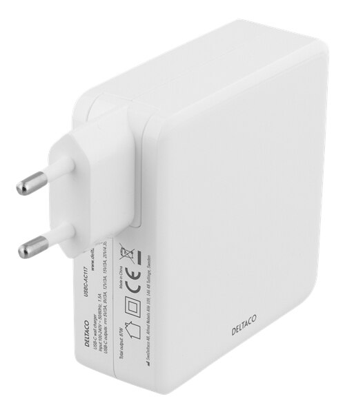 87W Strømadapter USB-C Hvid