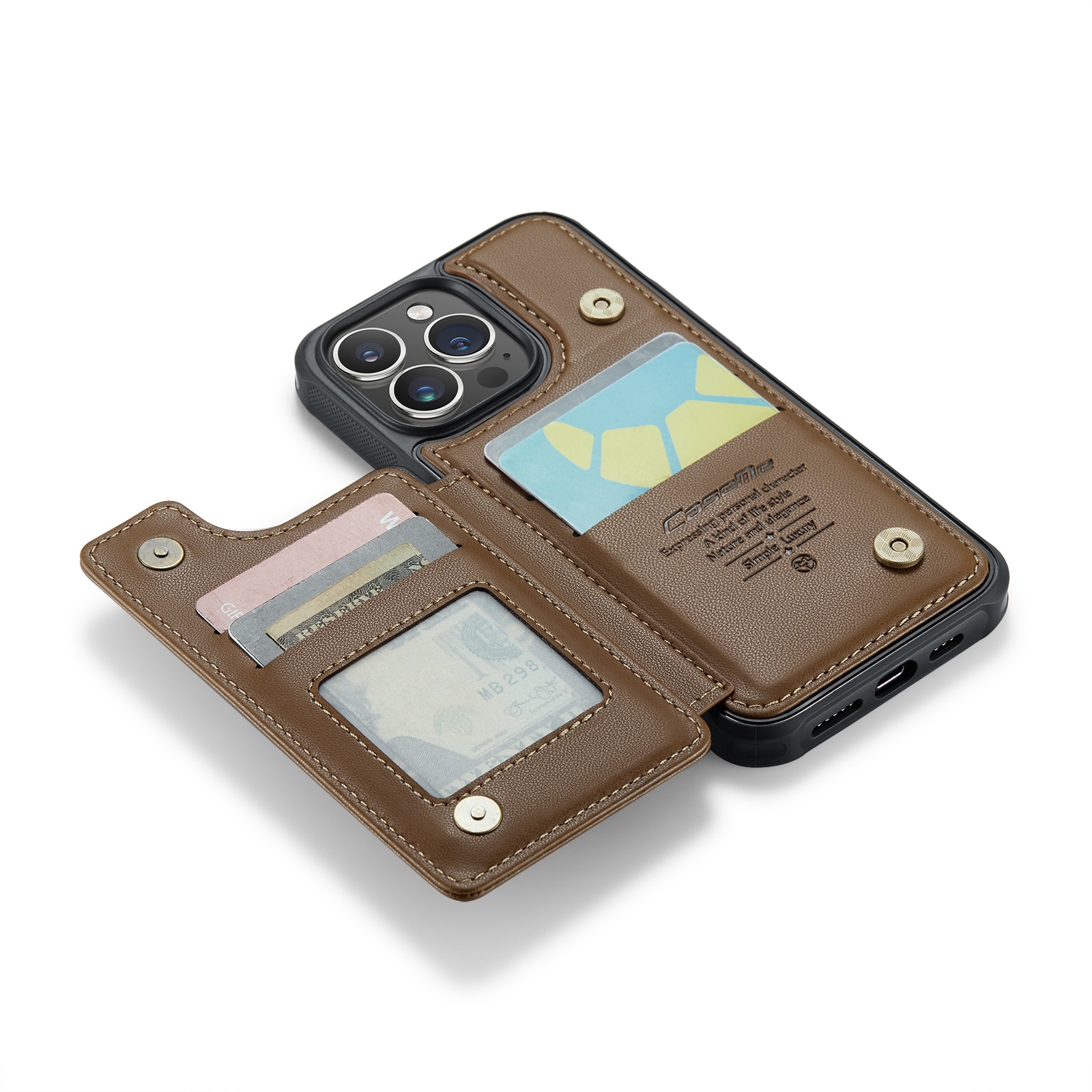 RFID blocking Tegnebog Cover iPhone 15 Pro Max brun