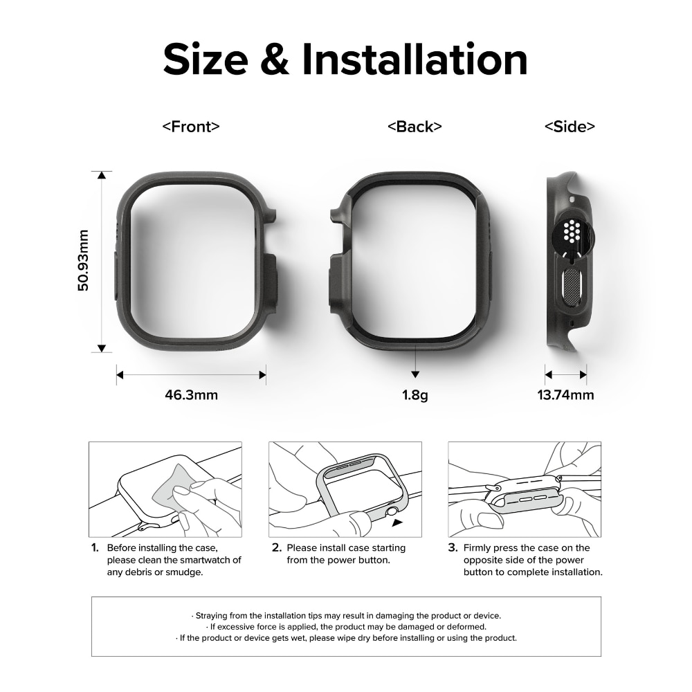 Slim Case (2-pack) Apple Watch Ultra 49mm Titanium Black & Clear