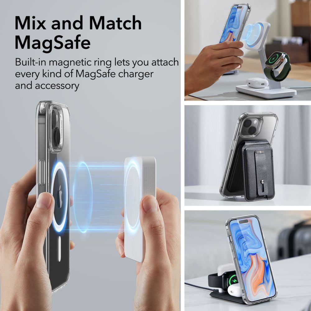 Classic Hybrid HaloLock MagSafe iPhone 15 Plus Gennemsigtig