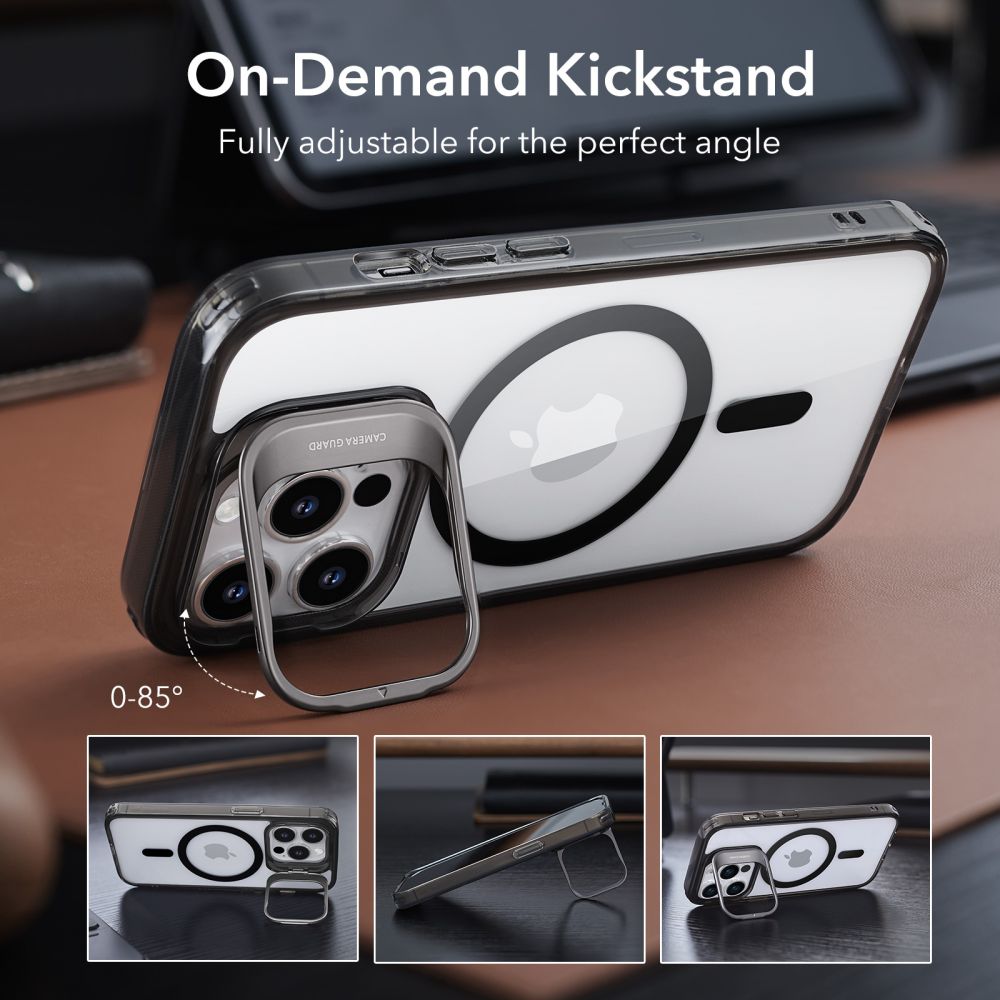 Classic Kickstand HaloLock MagSafe iPhone 14 Pro Clear/Black