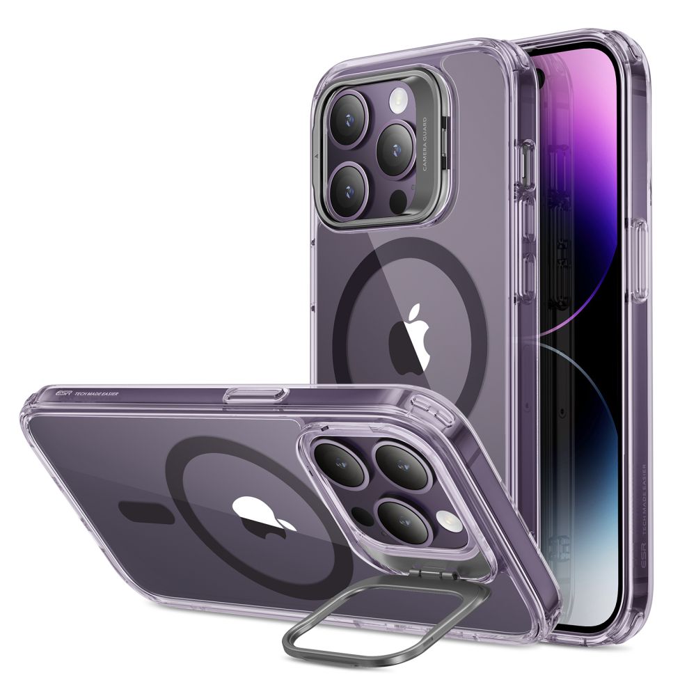 Classic Kickstand HaloLock MagSafe iPhone 14 Pro Max Clear/Purple