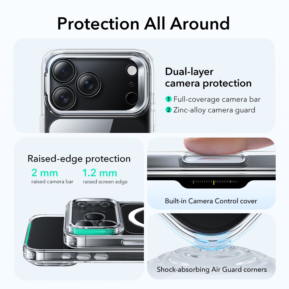 Classic Kickstand HaloLock MagSafe iPhone 17 Pro Gennemsigtig