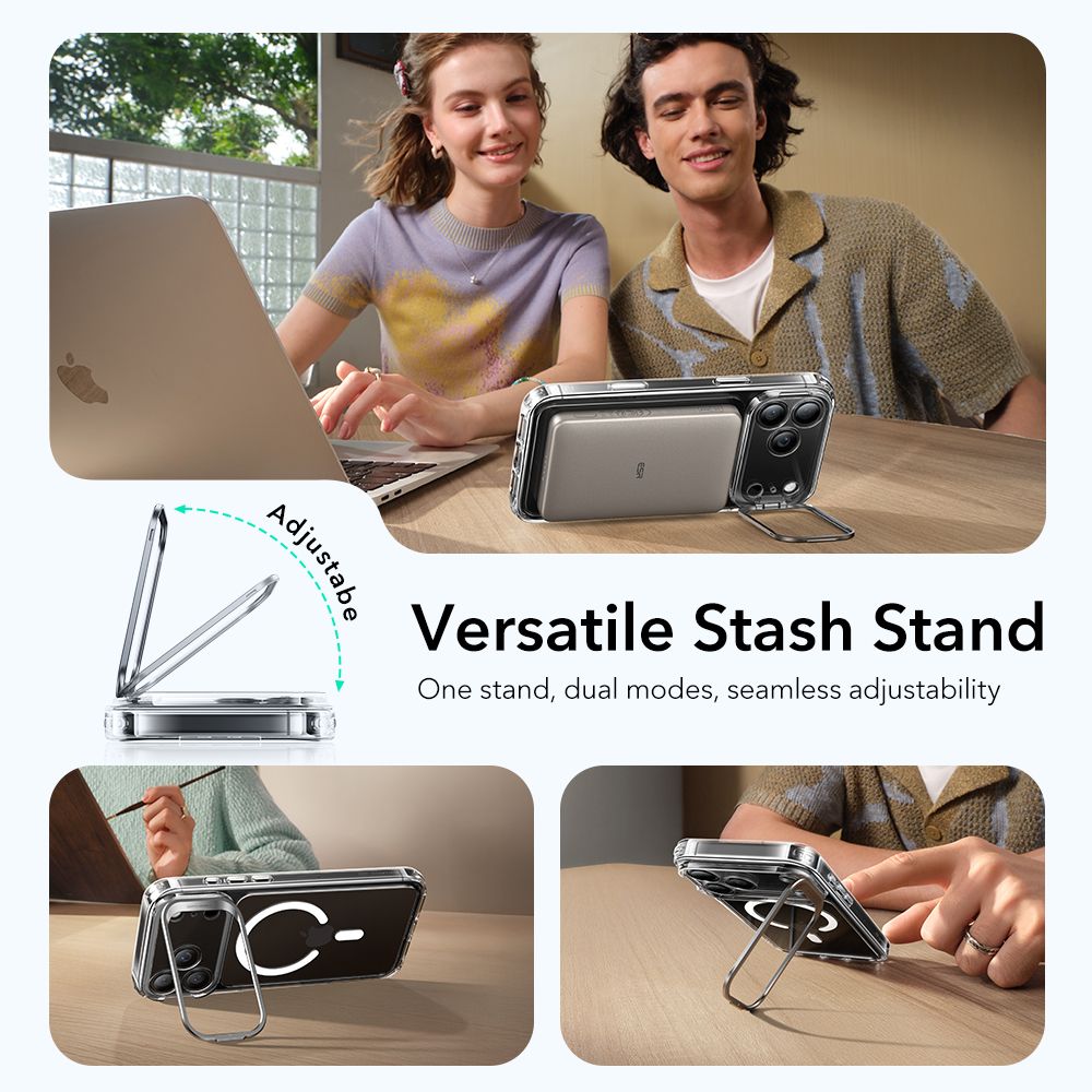 Classic Kickstand HaloLock MagSafe iPhone 17 Pro Gennemsigtig