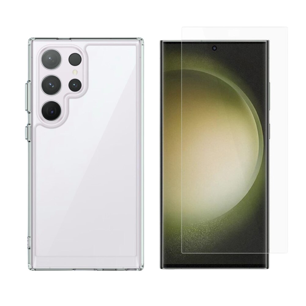 Samsung Galaxy S24 Ultra Beskyttelsessæt Cover og Skærmbeskyttelse