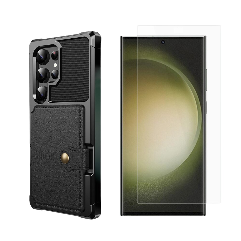 Samsung Galaxy S24 Ultra Beskyttelsessæt Cover Tough Multi-slot og Skærmbeskyttelse