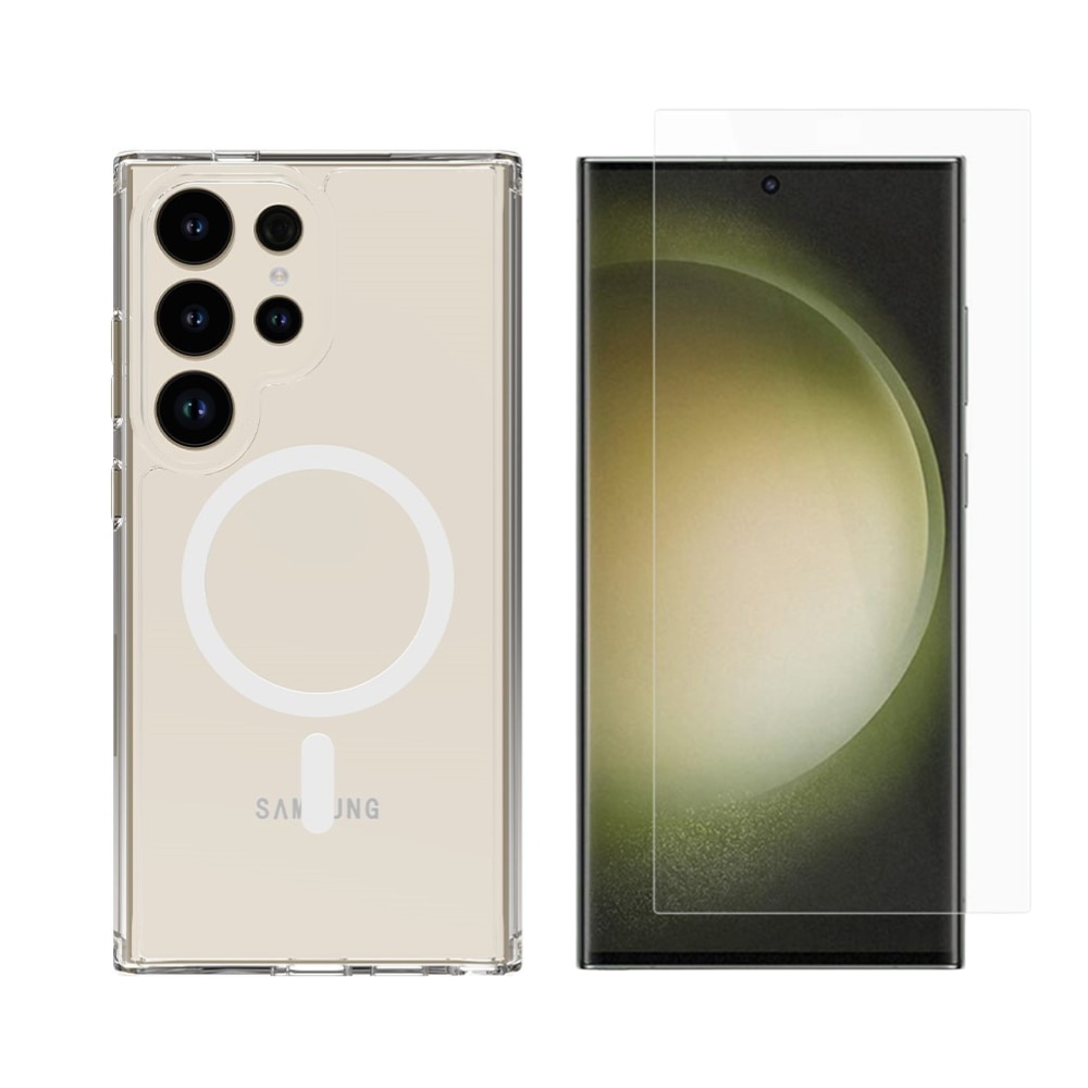 Samsung Galaxy S24 Ultra Beskyttelsessæt MagSafe-cover og Skærmbeskyttelse