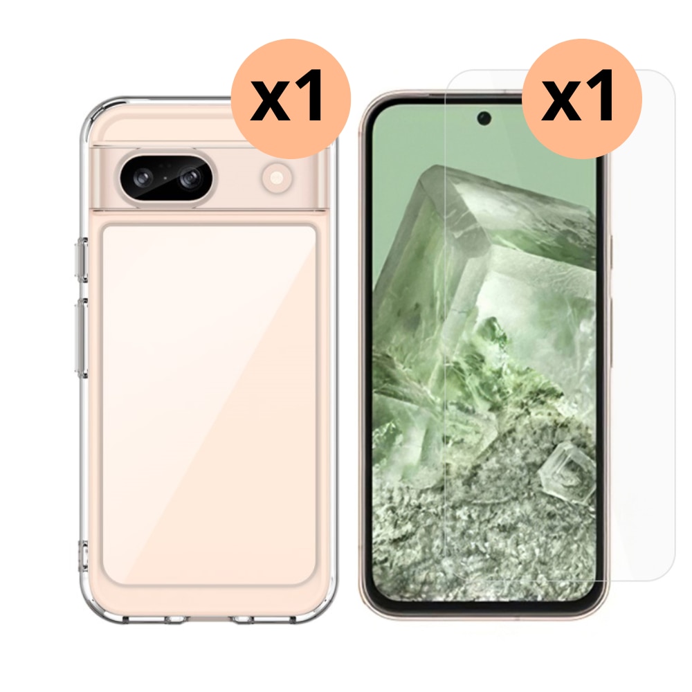 Google Pixel 8a Beskyttelsessæt Cover og Skærmbeskyttelse