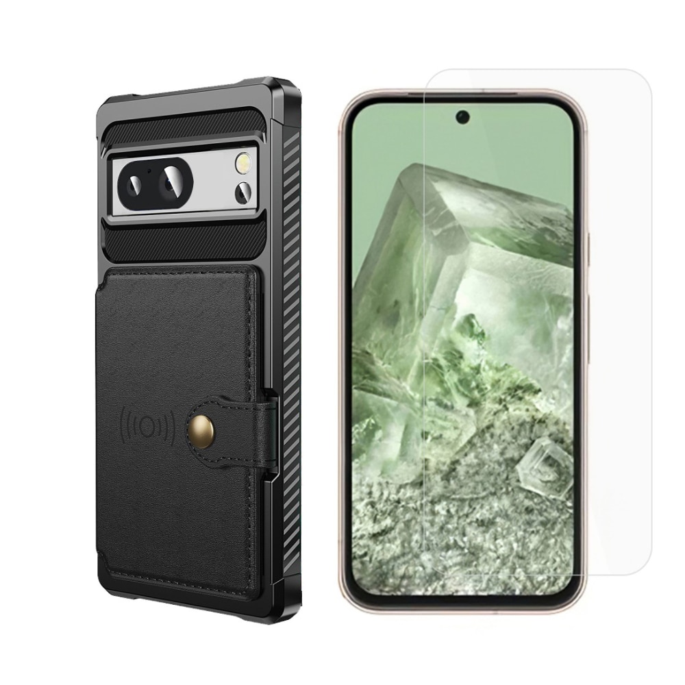 Google Pixel 8a Beskyttelsessæt Cover Tough Multi-slot og Skærmbeskyttelse