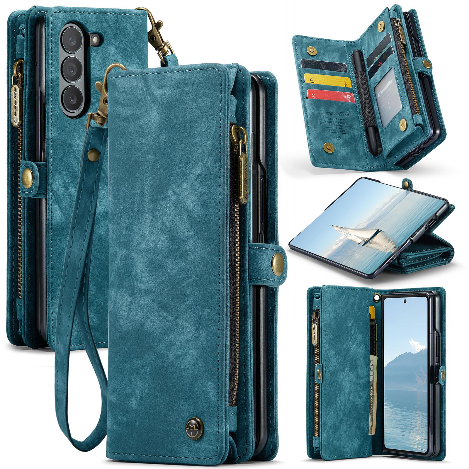 Multi-slot Mobiltaske Samsung Galaxy Z Fold 6 Blå