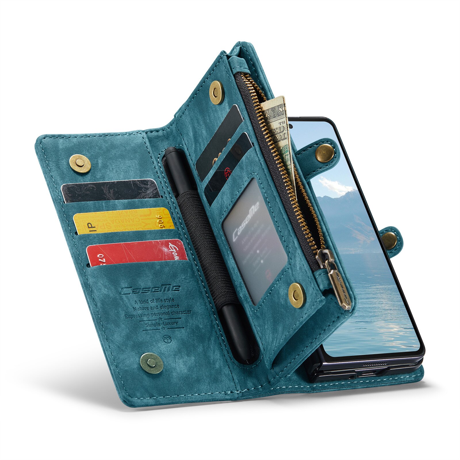 Multi-slot Mobiltaske Samsung Galaxy Z Fold 6 Blå