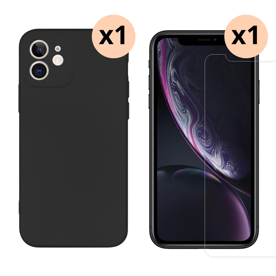 iPhone 11 Beskyttelsessæt TPU-cover og Skærmbeskyttelse