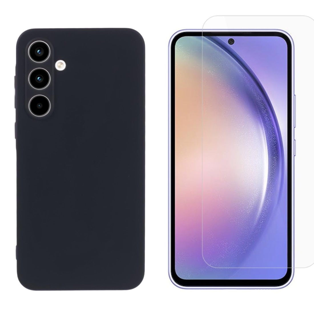 Samsung Galaxy A55 Beskyttelsessæt TPU-cover og Skærmbeskyttelse