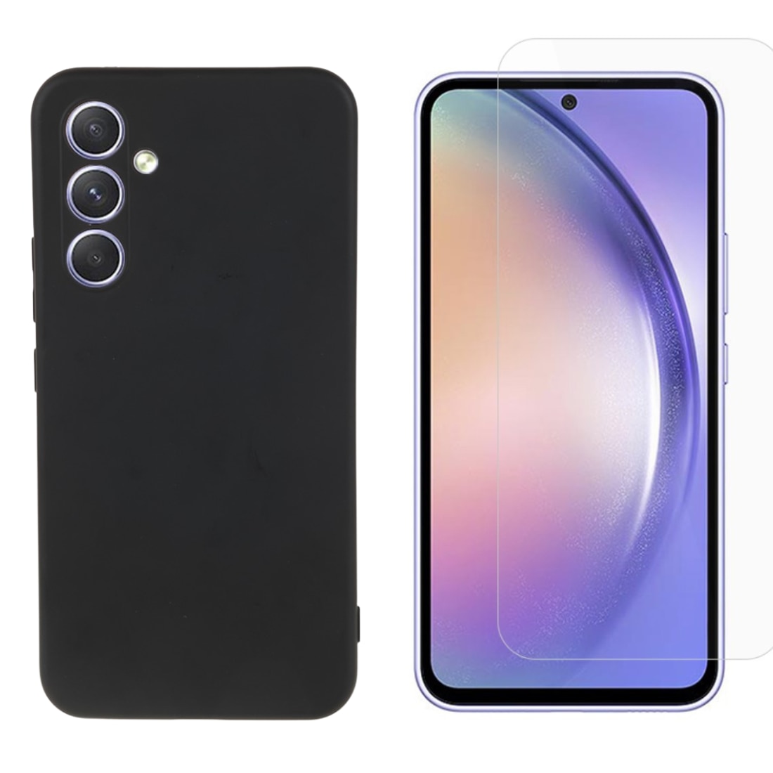 Samsung Galaxy A54 Beskyttelsessæt TPU-cover og Skærmbeskyttelse