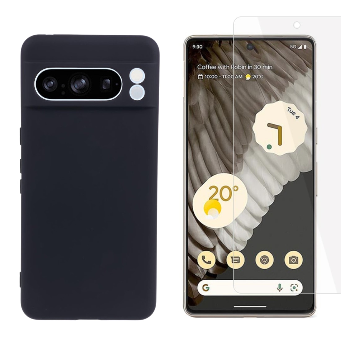 Google Pixel 8 Pro Beskyttelsessæt TPU-cover og Skærmbeskyttelse